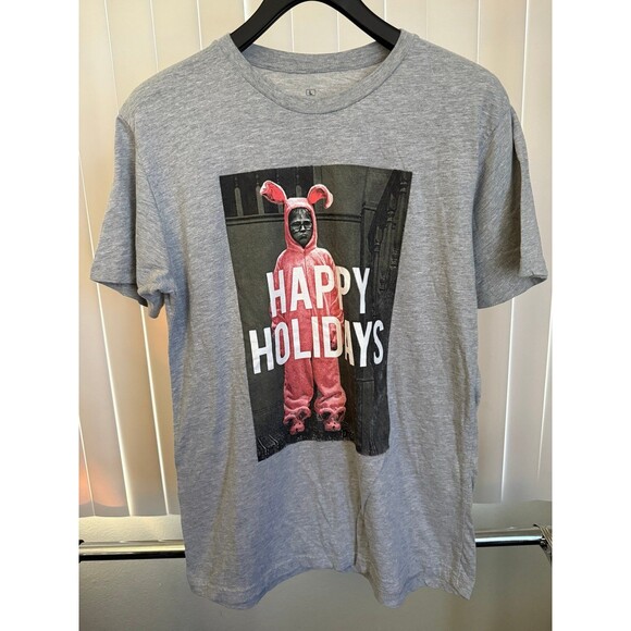 Men's  A Christmas Story “Happy Holidays" Ralphie in Bunny Suit Shirt Size Large - Picture 1 of 4